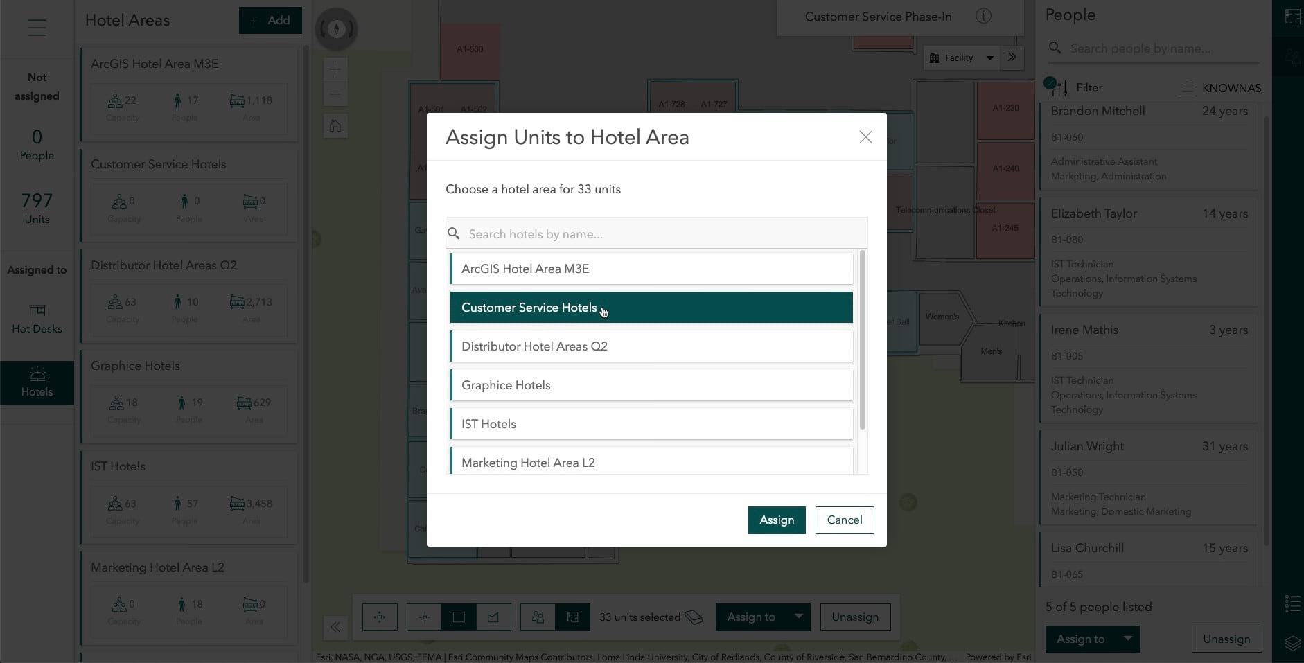 ArcGIS Indoors for ArcGIS Online is out now - assigning a unit to an office hotel