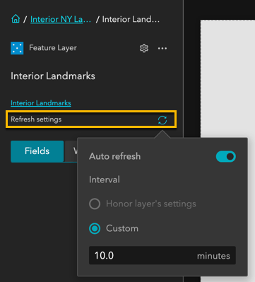 Layer refresh interval Layer refresh interval