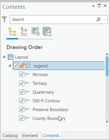 Reorder legend items in the Contents Pane