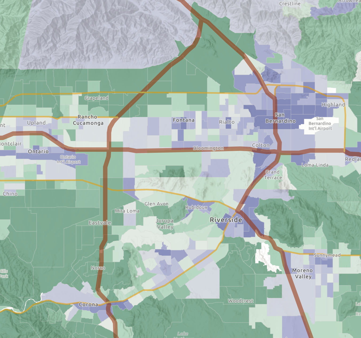 Figure 4: Light Gray Canvas basemap serves its labels in a Reference layer, ensuring they will always draw on top of everything else on the map. Figure 4: Light Gray Canvas basemap serves its labels in a Reference layer, ensuring they will always draw on top of everything else on the map.