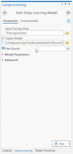 Train Deep Learning Model tool in ArcGIS Pro.