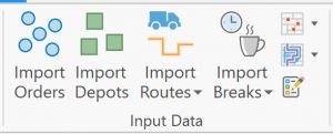 Input Data section of the VRP Ribbon