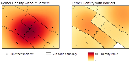 Kernel Density without and with barriers Kernel Density without and with barriers