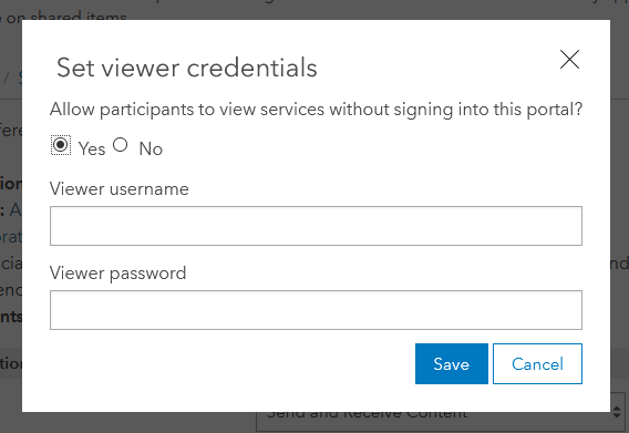 Set viewer credentials Set viewer credentials