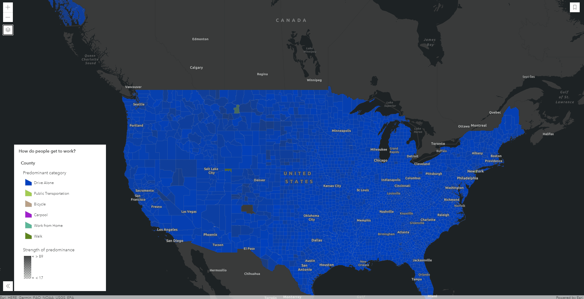 Layer groups show off geography levels