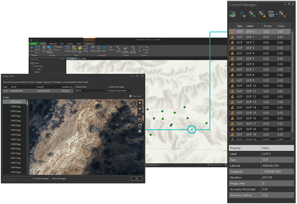 screenshot of ground control points pane