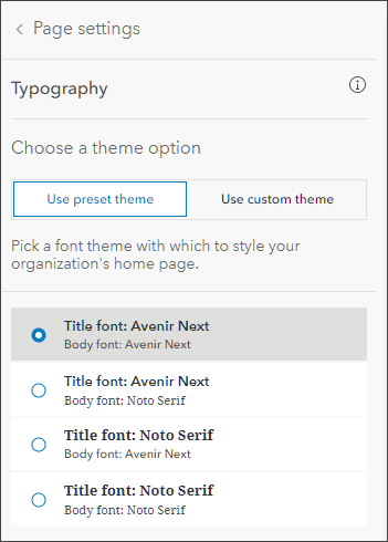 Choose font theme