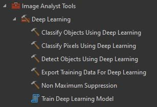 Deep Learning toolset in ArcGIS Pro.