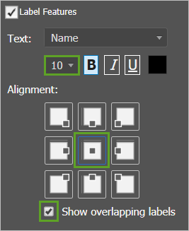 Label properties Label properties