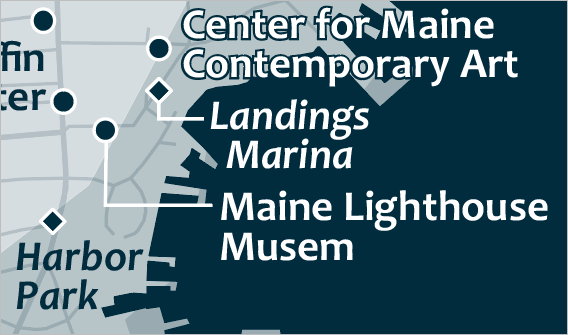 Detail of map showing leader lines from point features to their labels