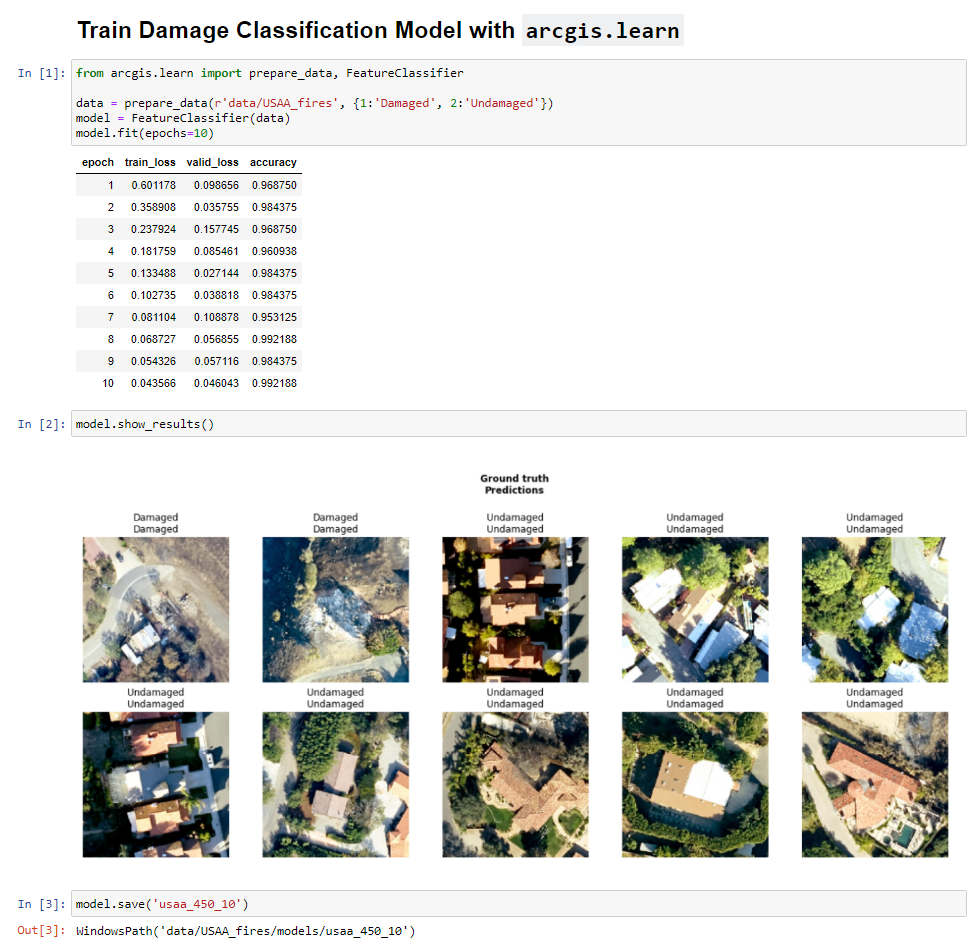 Training a model using arcgis.learn