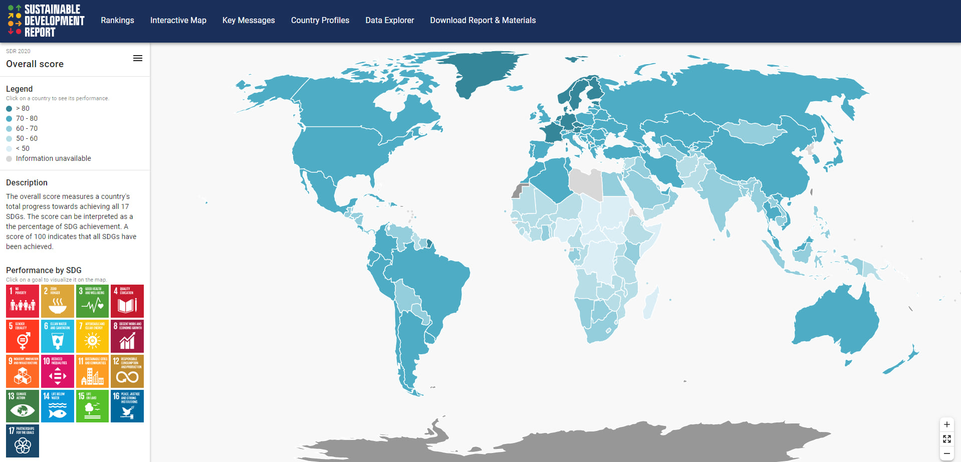 Snapshot of the Sustainable Development Report 2020