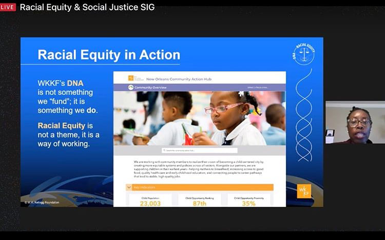 Deirdre Johnson Burel of the W.K. Kellogg Foundation talks about Racial Equity and racial justice in Action