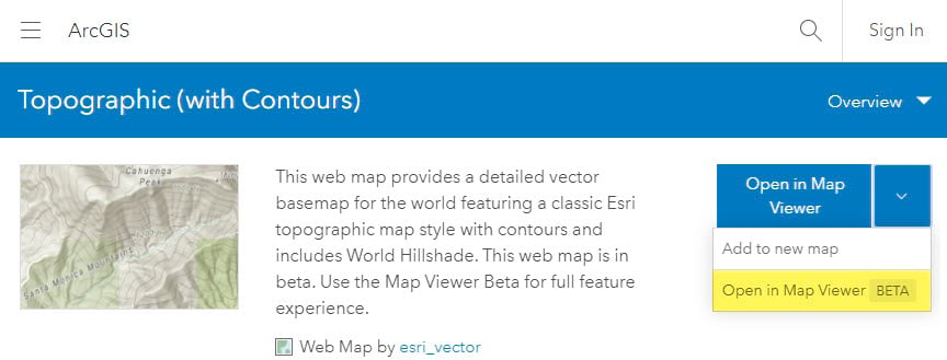 Open in Map Viewer Beta