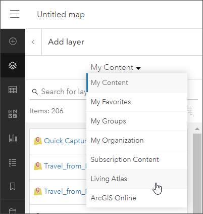 Add from Living Atlas Add from Living Atlas