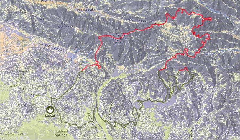 Fire perimeter and slope Fire perimeter and slope