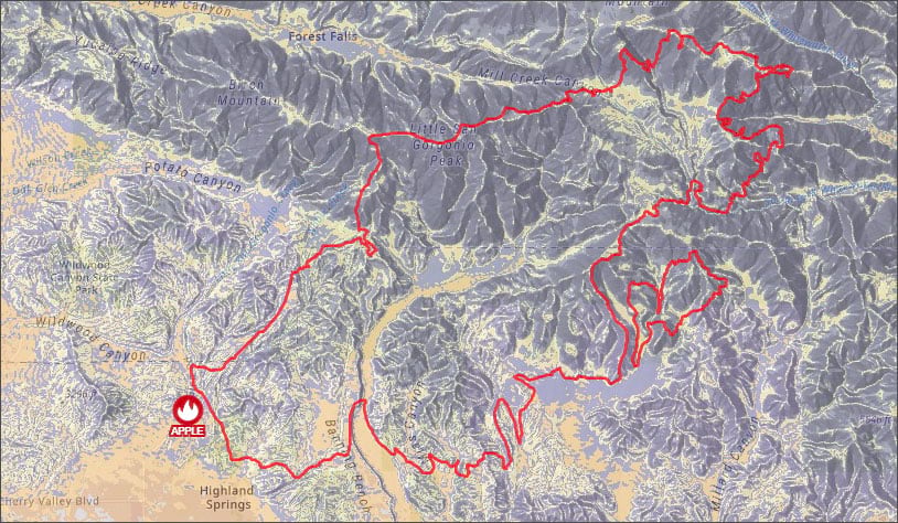 Fire perimeter and slope