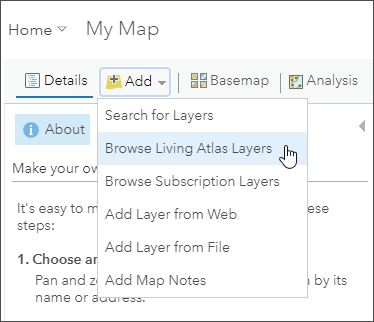Browse Living Atlas Layers