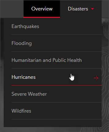 Disasters tab - Hurricanes