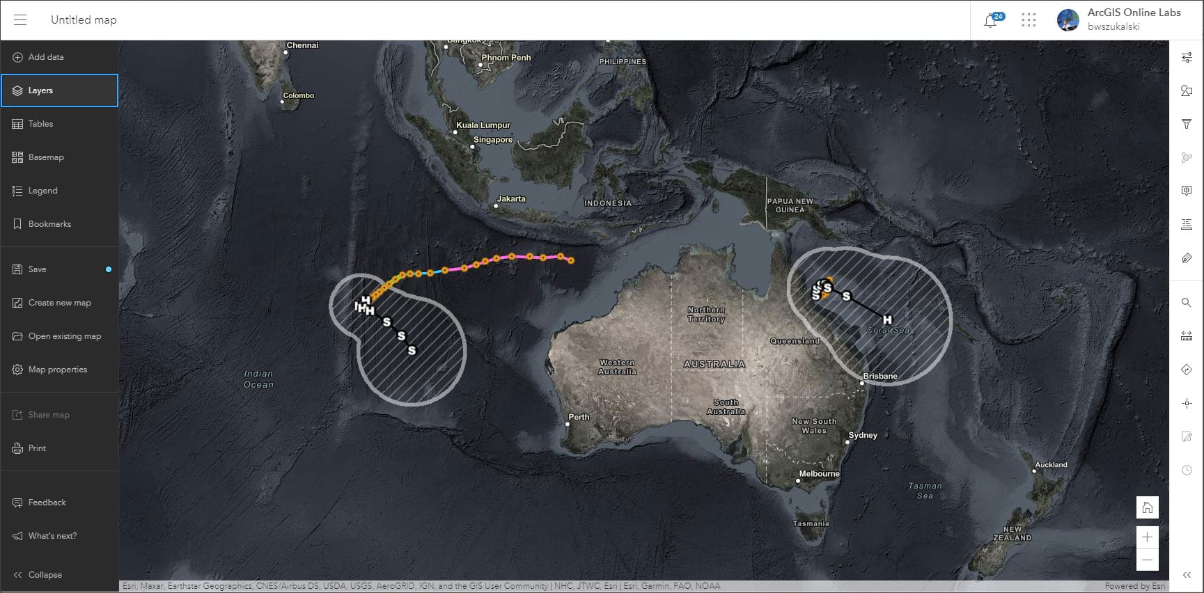 Map in a minute: Map a hurricane using ArcGIS Online and ArcGIS Living ...
