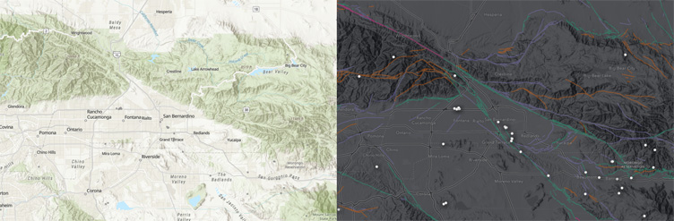 Earthquake map comparison
