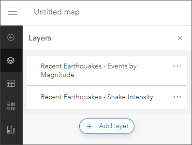 Recent Earthquakes layers