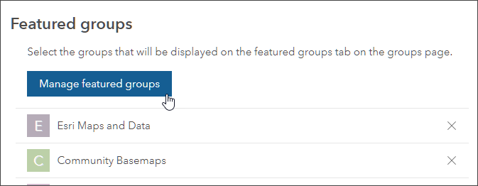 Manage featured groups