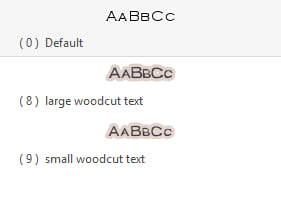 Three text symbols Three text symbols