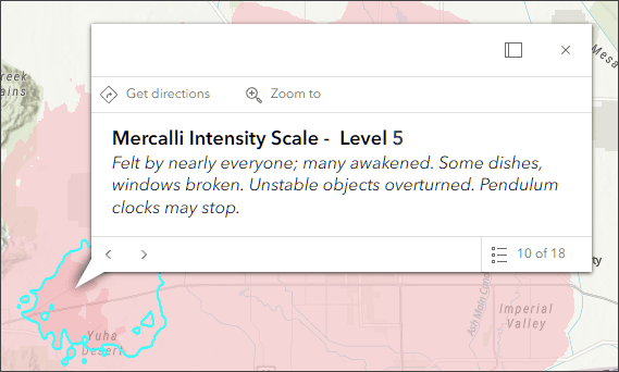 Shake Intensity layer pop-up