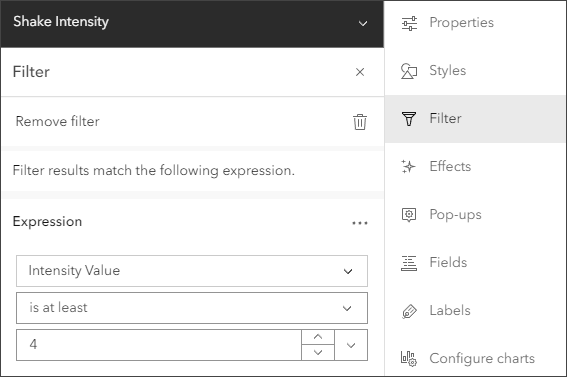 Filter expression