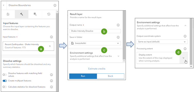 Dissovle Polygons inputs and settings