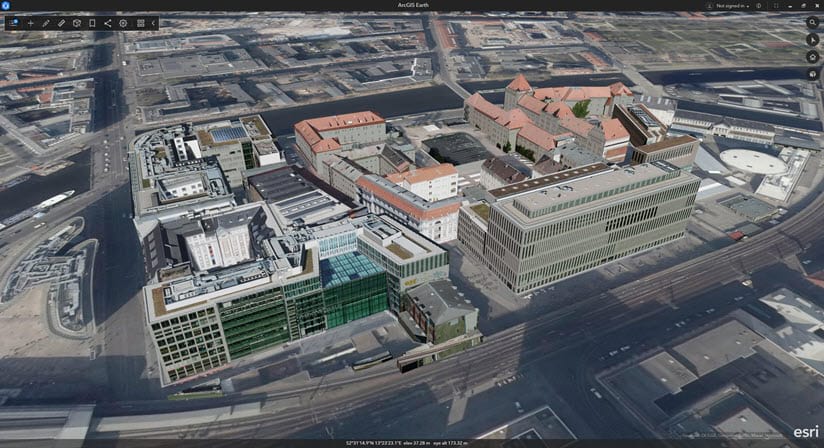 CityGML converted to I3S displayed in ArcGIS Earth