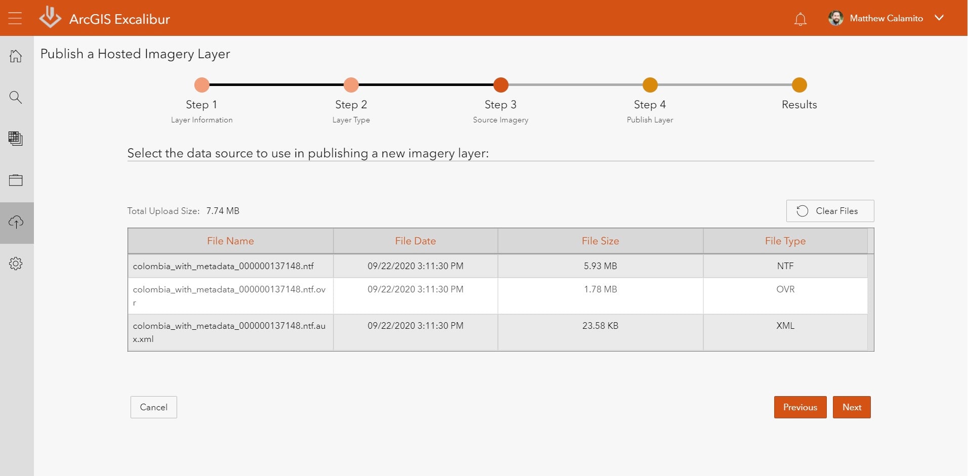 ArcGIS Excalibur Publish Imagery Step 3 - Select Imagery ArcGIS Excalibur Publish Imagery Step 3 - Select Imagery