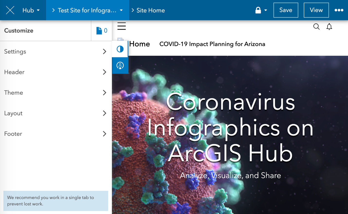 An ArcGIS Hub site featuring an infographic An ArcGIS Hub site featuring an infographic