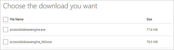 Choose between the 32-bit or 64-bit driver version