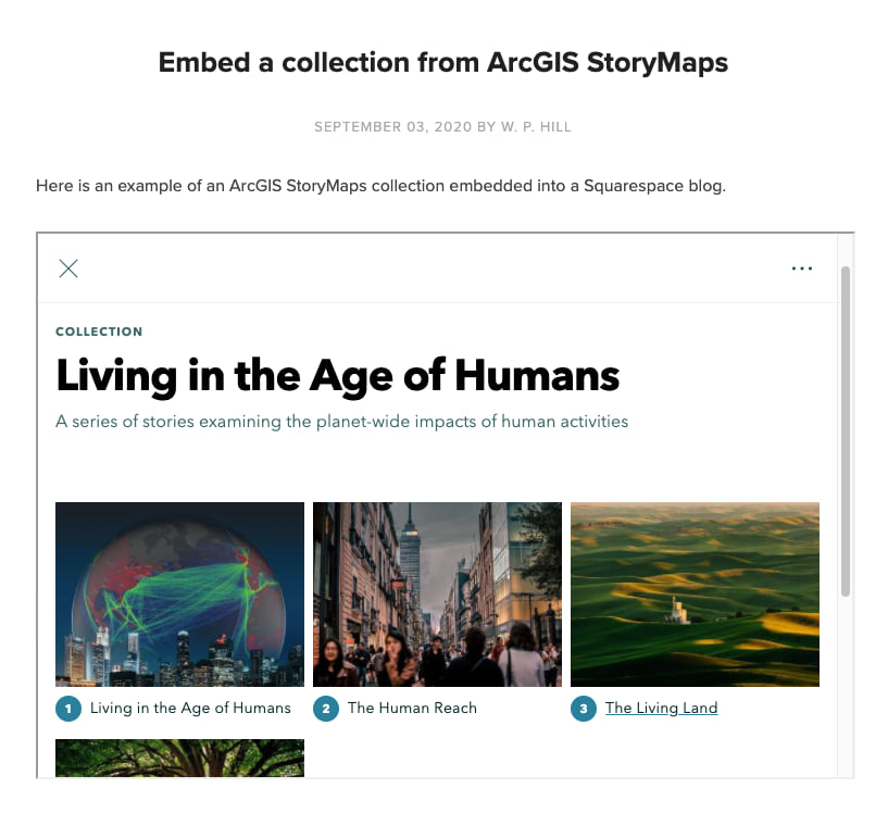 A screenshot of a collection embedded in another website A screenshot of a collection embedded in another website