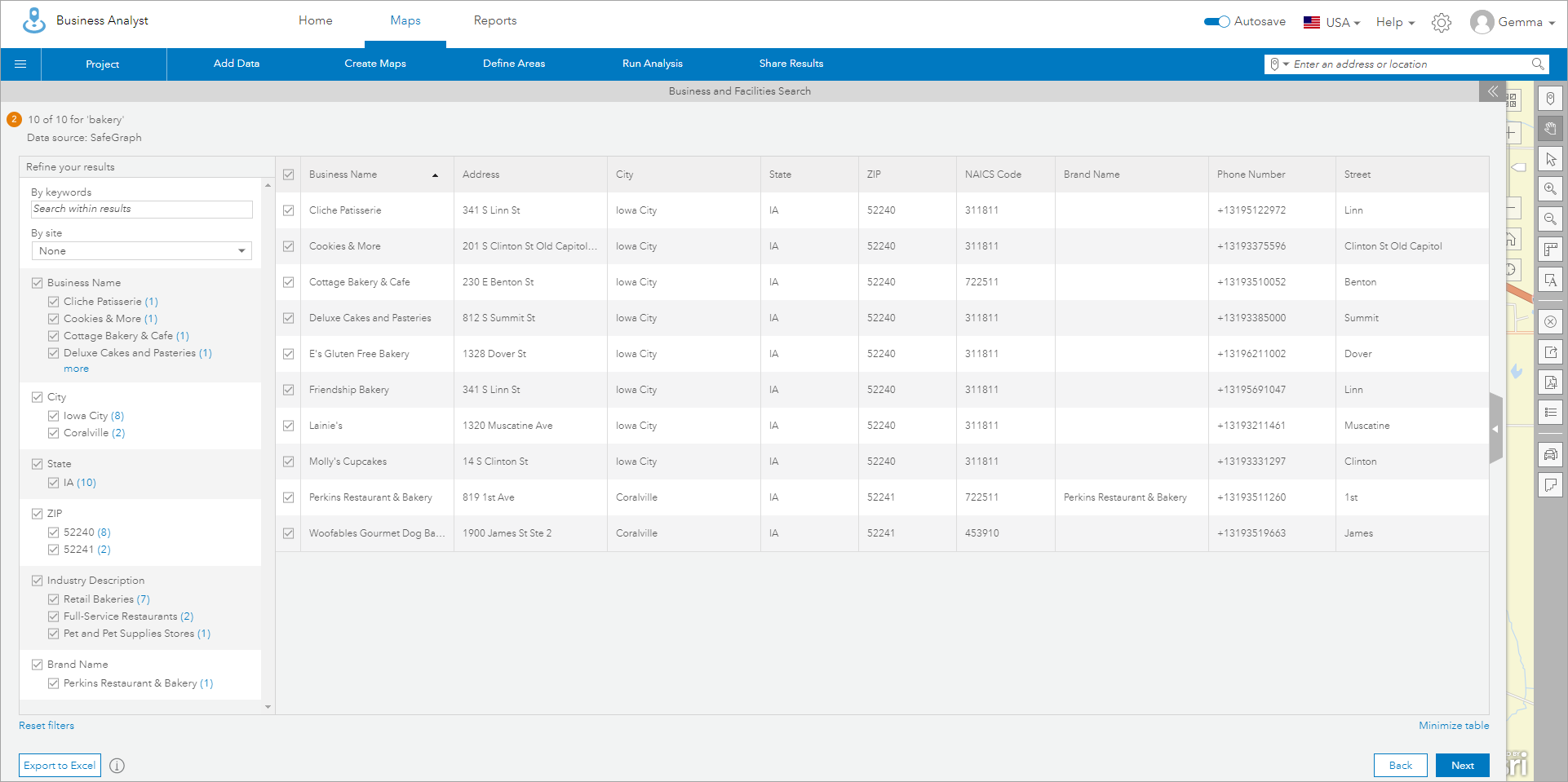 Attribute table with SafeGraph data Attribute table with SafeGraph data