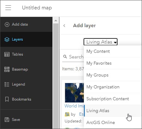 Living Atlas search Living Atlas search