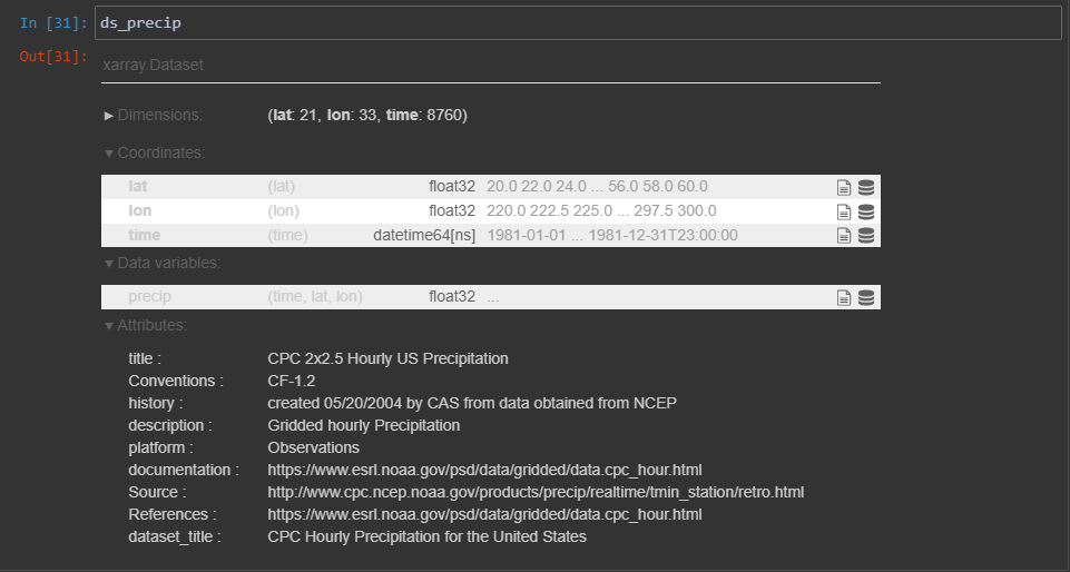 Python check netcdf description