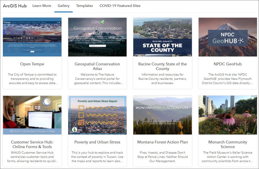 ArcGIS Hub gallery