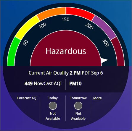 Hazardous air quality Hazardous air quality