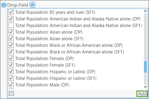 Add the checked fields