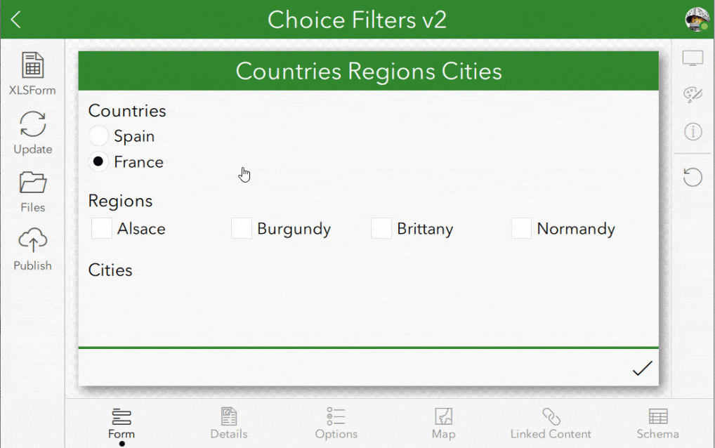 Survey123 Choice Filters in Connect