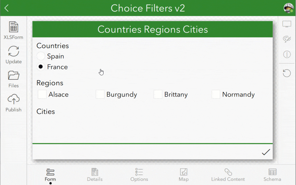 Survey123 Choice Filters in Connect Survey123 Choice Filters in Connect