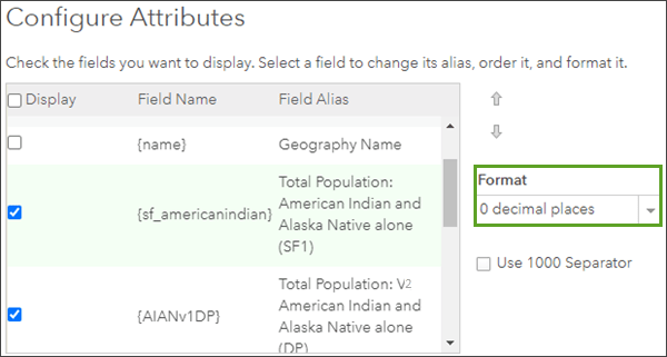 Set the numeric format