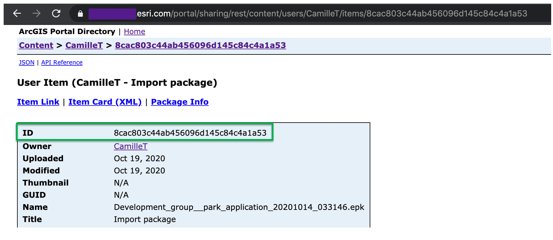 Capture item ID in the REST API