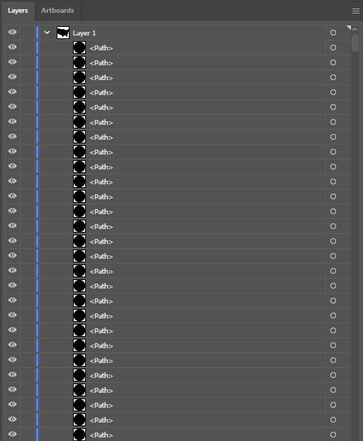 Example of unorganized layer structure in PDF export from Pro (opened in Illustrator)