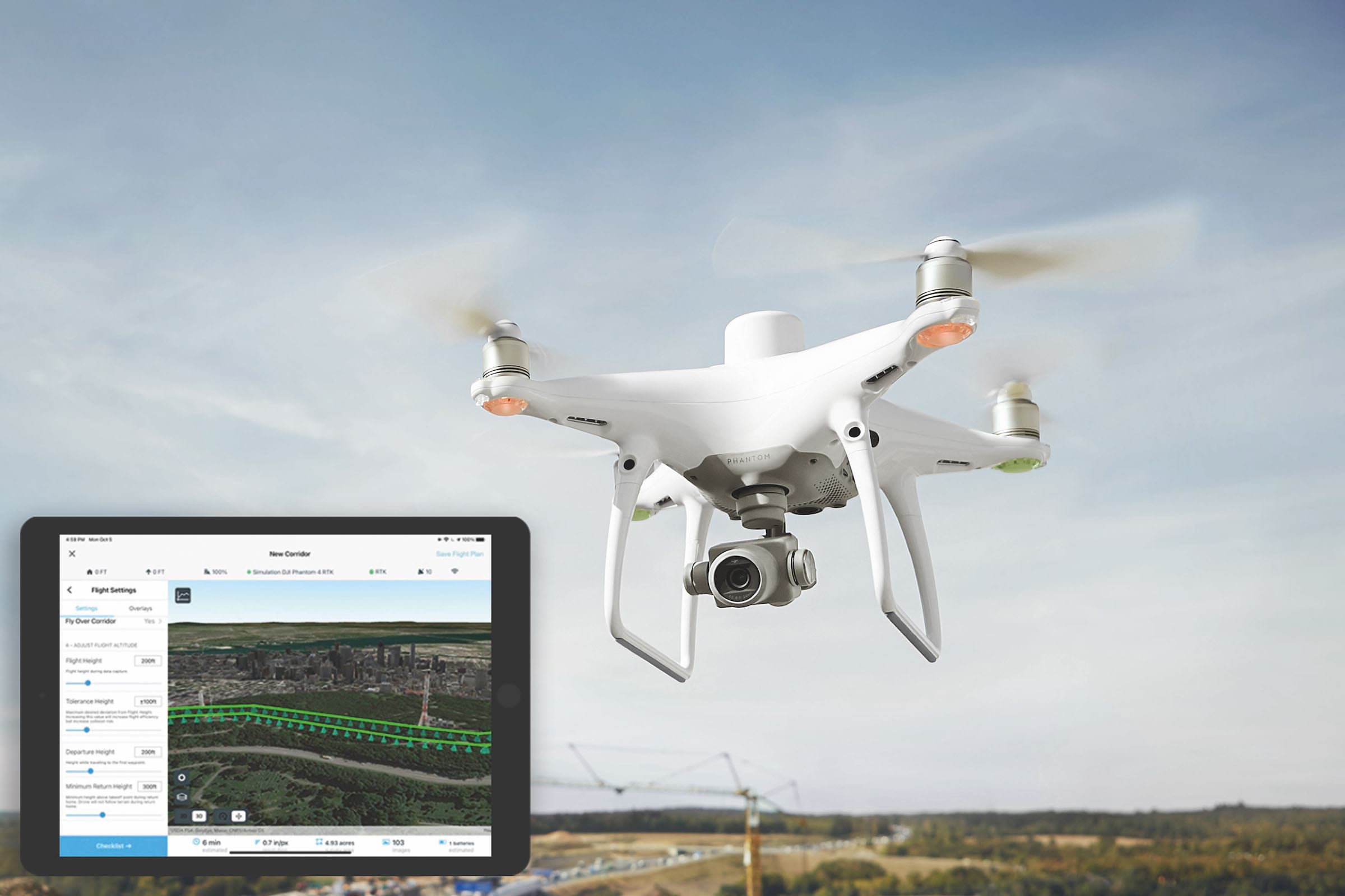 Drone and iPad with Site Scan App Drone and iPad with Site Scan App
