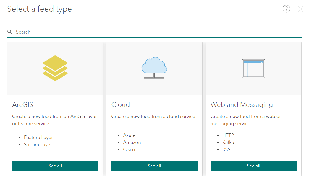 ArcGIS Velocity feed wizard