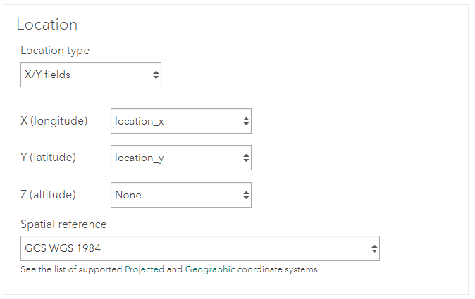 ArcGIS Velocity feed geometry config